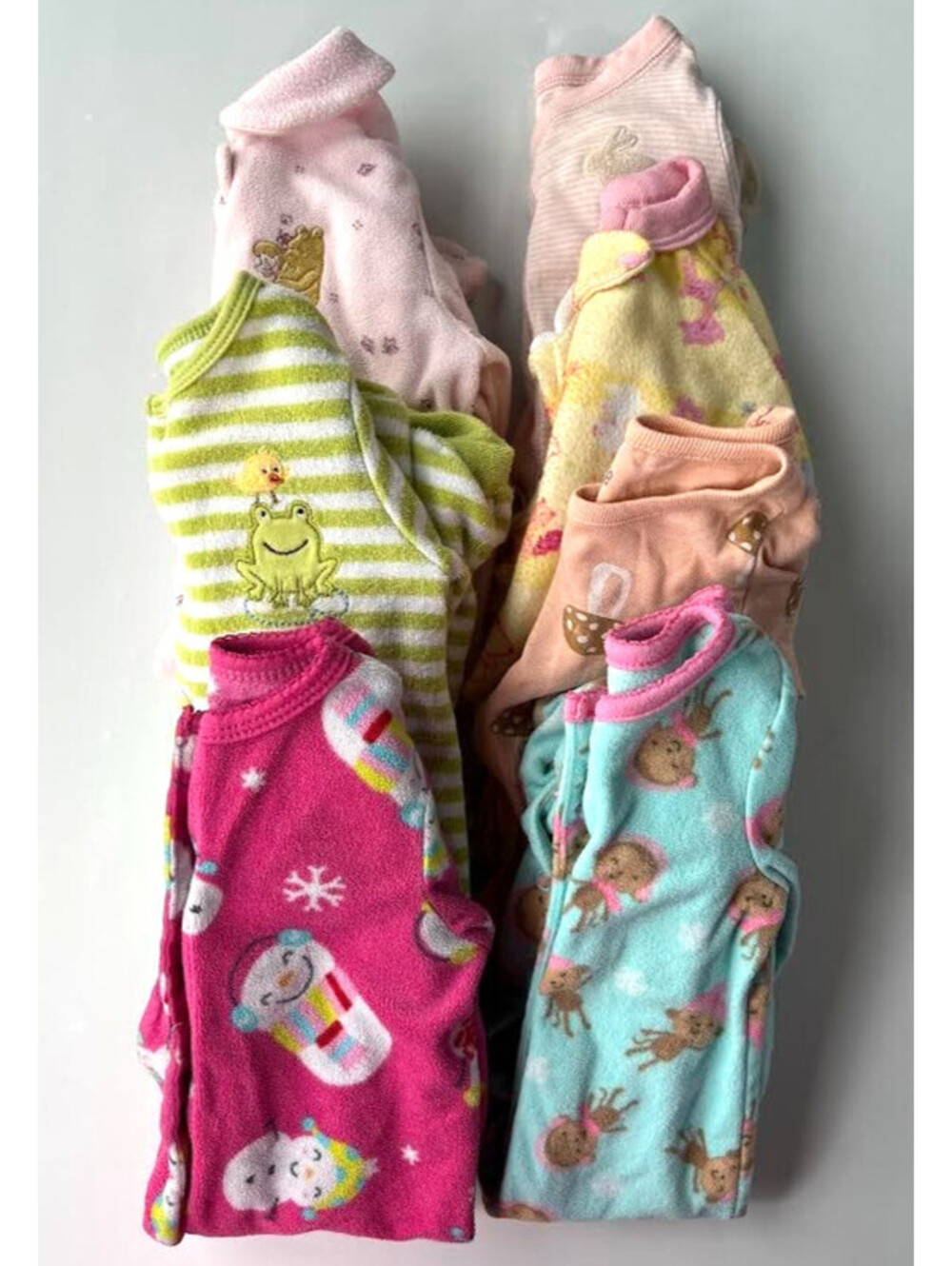 Girls Sleepers-Size 6 Months-Lot of 7 Sleepers